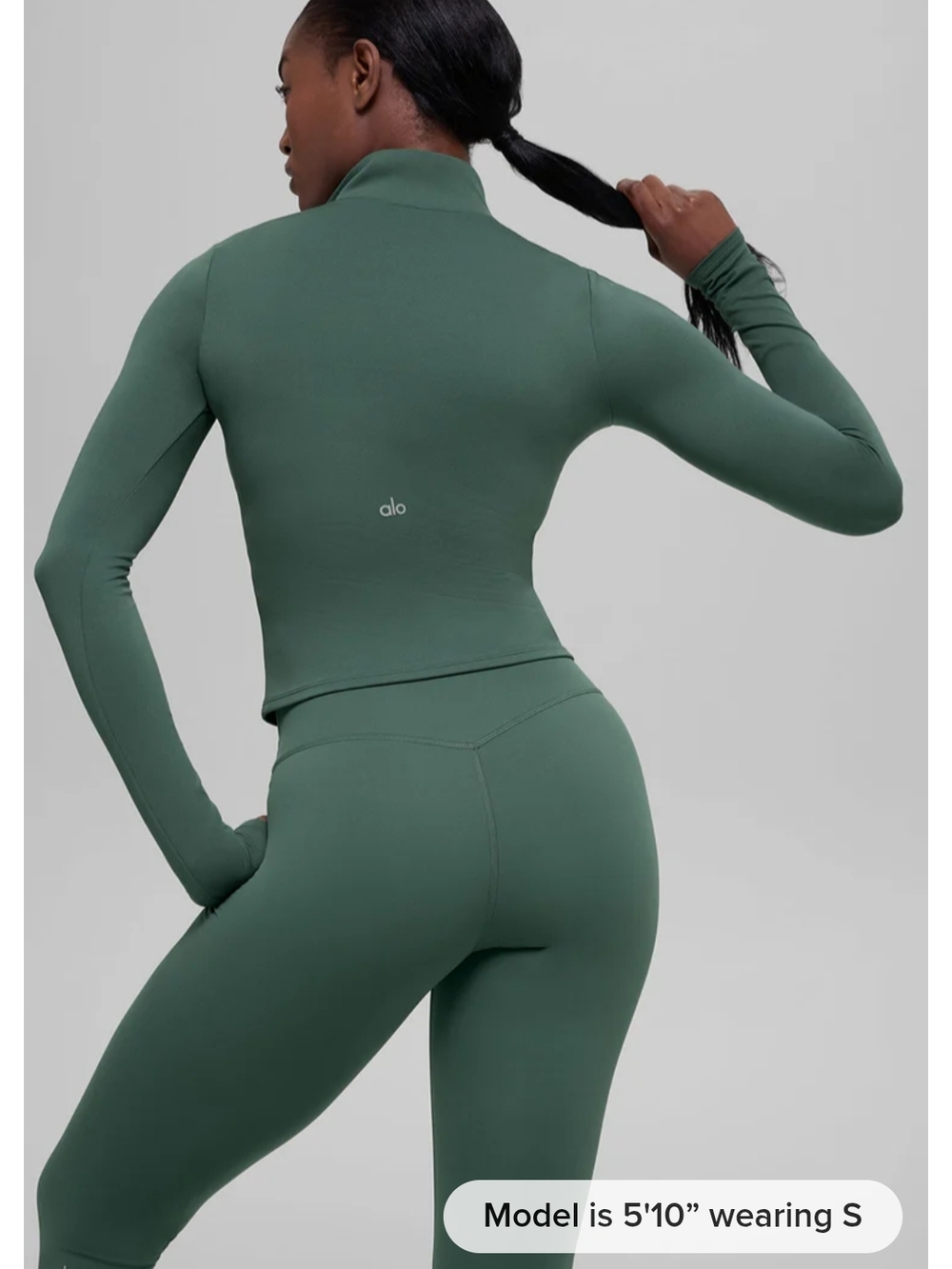 ALO Yoga Softsculpt Precision 1/4 Zip Long  Sleeve Top Clover Green